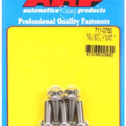 ARP 1/4in-28 X 0.750 12pt SS Bolts (5/Pkg)