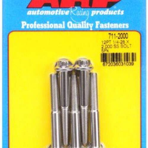 “1/4″”-28 X 2.000 12pt SS Bolts” (5pcs)