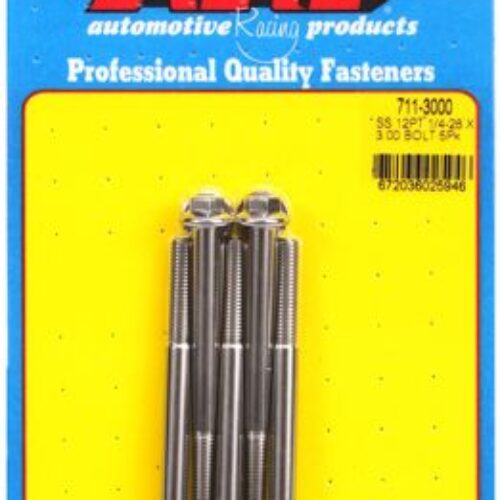 “1/4″”-28 X 3.000 12pt SS Bolts” (5pcs)