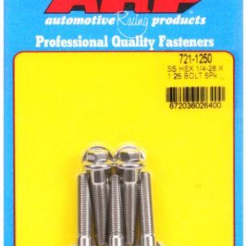 “1/4″”-28 X 1.250 Hex SS Bolts” (5pcs)