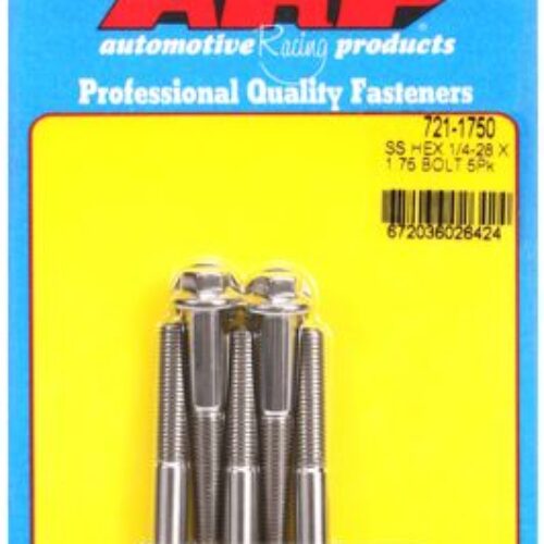 “1/4″”-28 X 1.750 Hex SS Bolts” (5pcs)