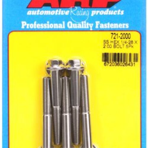 “1/4″”-28 X 2.000 Hex SS Bolts” (5pcs)