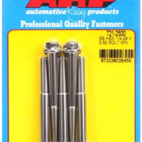 “1/4″”-28 X 2.500 Hex SS Bolts” (5pcs)