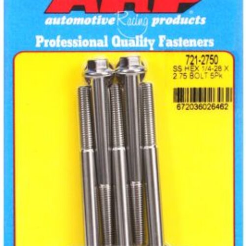 “1/4″”-28 X 2.750 Hex SS Bolts” (5pcs)