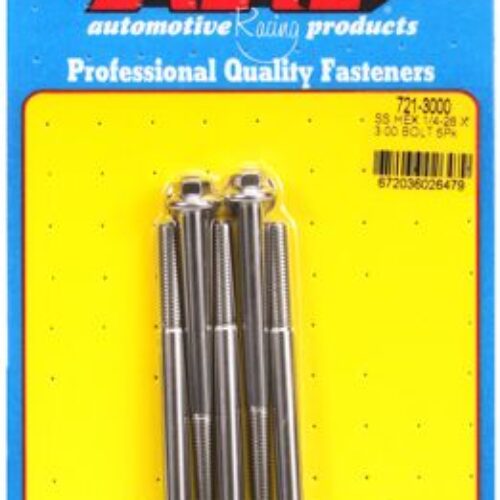 “1/4″”-28 X 3.000 Hex SS Bolts” (5pcs)