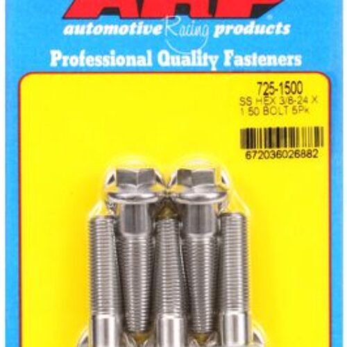 “3/8″”-24 X 1.500 Hex 7/16 Wrenching SS Bolts” (5pcs)