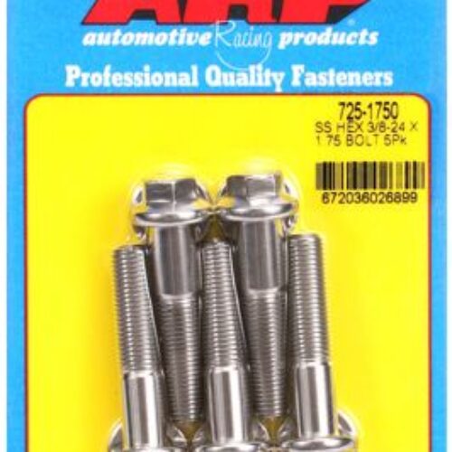 “3/8″”-24 X 1.750 Hex 7/16 Wrenching SS Bolts” (5pcs)
