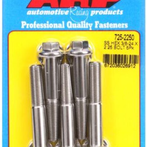 “3/8″”-24 X 2.250 Hex 7/16 Wrenching SS Bolts” (5pcs)