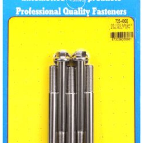 “3/8″”-24 X 4.000 Hex 7/16 Wrenching SS Bolts” (5pcs)