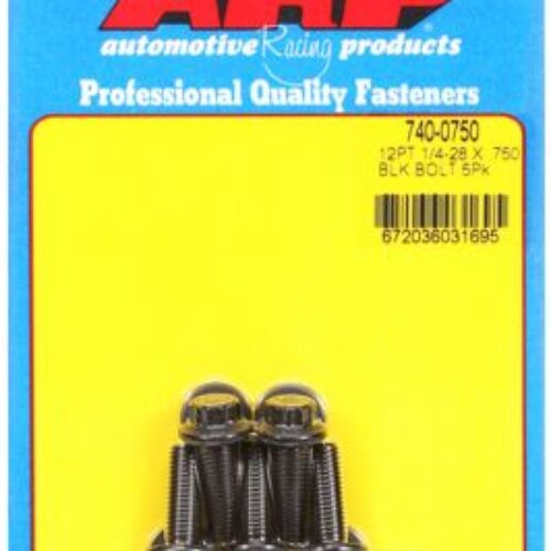 “1/4″”-28 X .750 12pt Black Oxide Bolts” (5pcs)