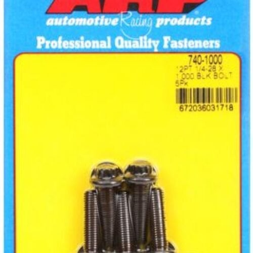 ARP 1/4-28 X 1.000in UHL 12pt Black Hex Nut Kit (5/PKG)