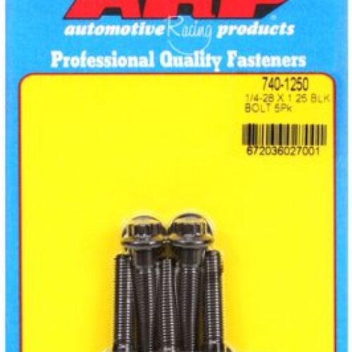 “1/4″”-28 X 1.250 12pt Black Oxide Bolts” (5pcs)