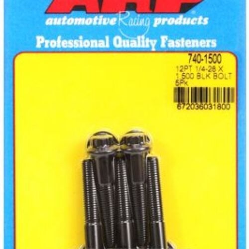 ARP 1/4-28 X 1.500in UHL 12pt Black Hex Nut Kit (5/PKG)