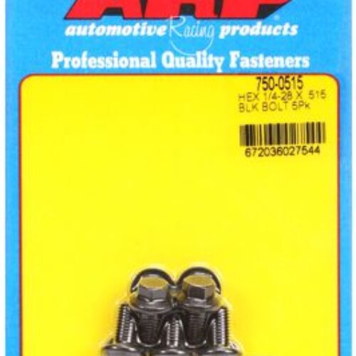 “1/4″”-28 X .515 Hex Black Oxide Bolts” (5pcs)