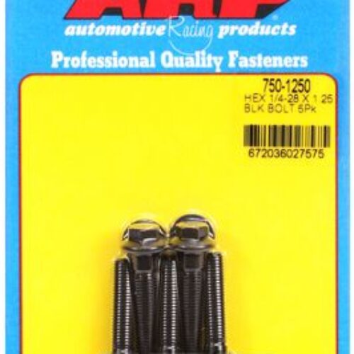 “1/4″”-28 X 1.250 Hex Black Oxide Bolts” (5pcs)