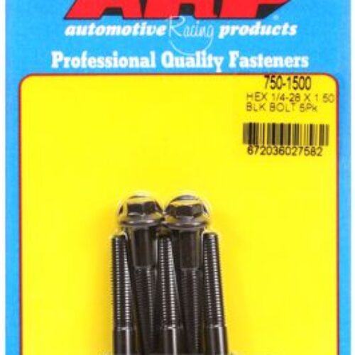 1/4″-28 X 1.500 Hex Black Oxide Bolts (5pcs)