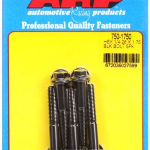 “1/4″”-28 X 1.750 Hex Black Oxide Bolts” (5pcs)