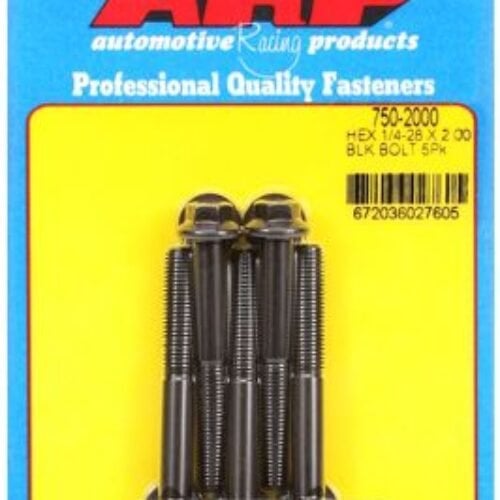 “1/4″”-28 X 2.000 Hex Black Oxide Bolts” (5pcs)