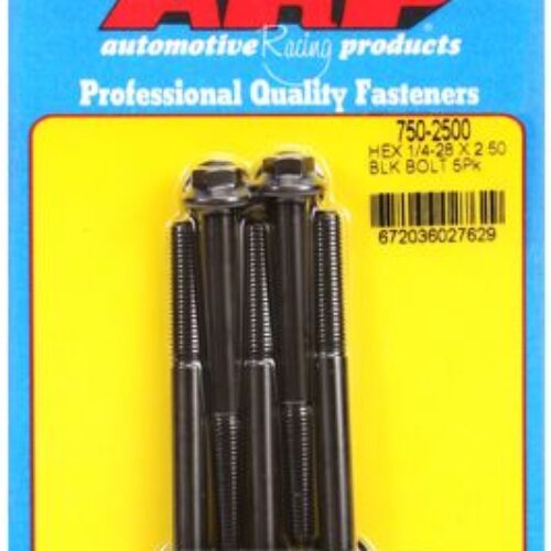 “1/4″”-28 X 2.500 Hex Black Oxide Bolts” (5pcs)