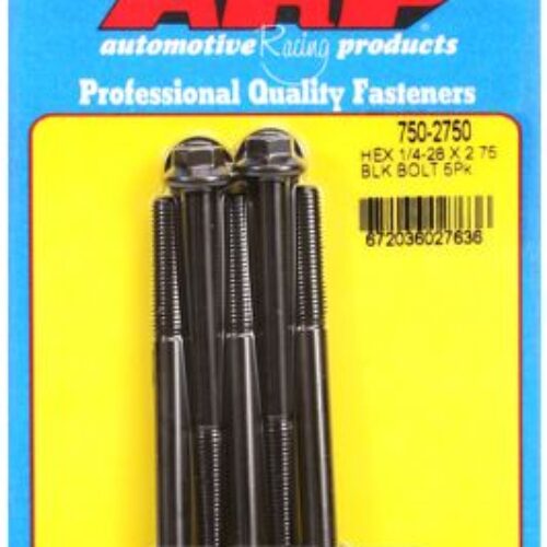 “1/4″”-28 X 2.750 Hex Black Oxide Bolts” (5pcs)