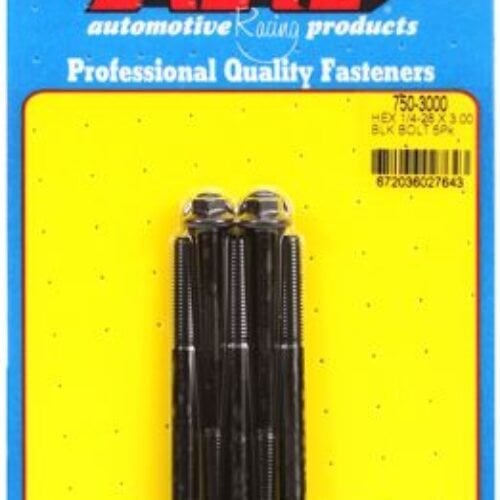 “1/4″”-28 X 3.000 Hex Black Oxide Bolts” (5pcs)
