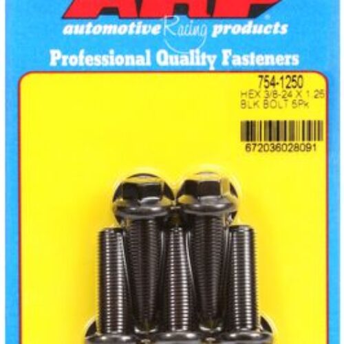 “3/8″”-24 X 1.250 Hex 7/16 Wrenching Black Oxide Bolts” 5pcs