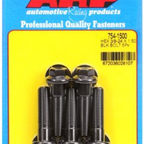 “3/8″”-24 X 1.500 Hex 7/16 Wrenching Black Oxide Bolts” 5pcs