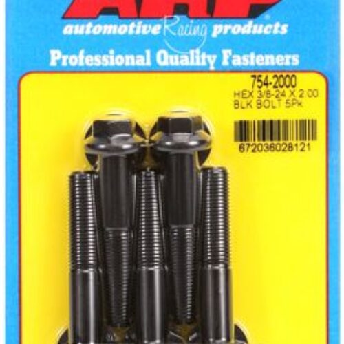 “3/8″”-24 X 2.000 Hex 7/16 Wrenching Black Oxide Bolts” 5pcs