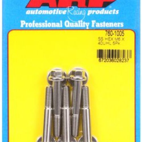 ARP M6 X 1.00 X 40 SS Hex Bolts (5/Pkg)