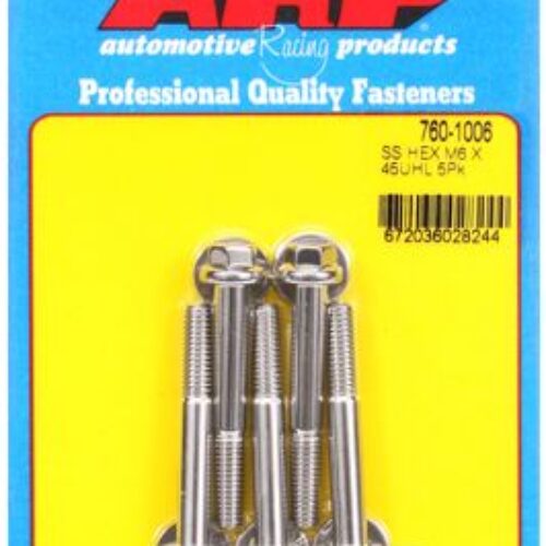 ARP M6 X 1.00 X 45 Hex SS Bolts (5/Pkg)
