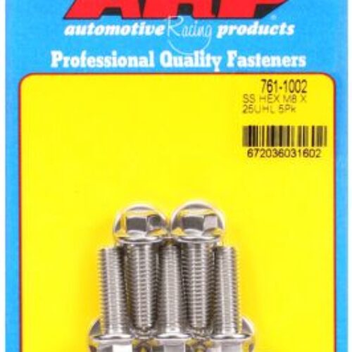 ARP M8 X 1.25 X 25 Hex SS Bolts (5/Pkg)