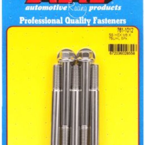 M8 X 1.25 X 75 Hex SS Bolts (5pcs)