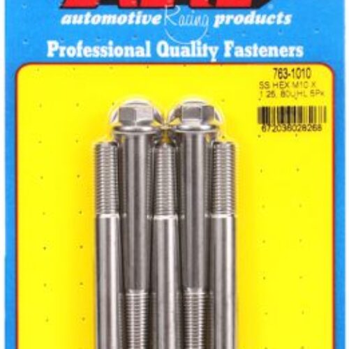 ARP M10 X 1.25 X 80 SS Hex Bolts (5/Pkg)