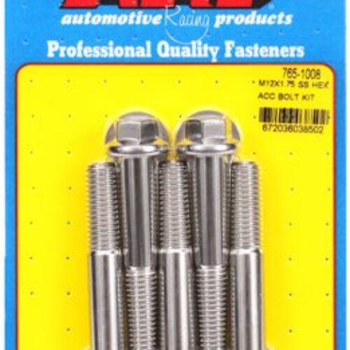 ARP M12 X 1.75 X 70 Hex Black SS Bolts (5/Pkg)