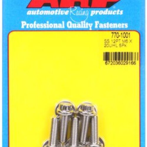 ARP M6 X 1.00 X 20 SS 12pt Bolts (5/Pkg)