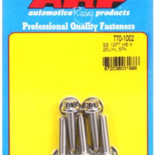 ARP M6 X 1.00 X 25 12pt SS Bolts (5/Pkg)