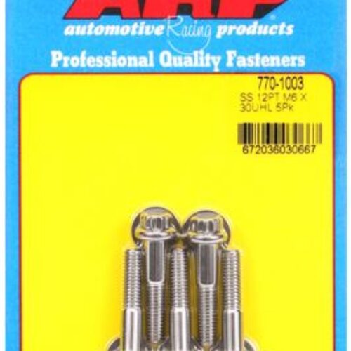 ARP M6 X 1.00 X 30 12pt SS Bolts (5/Pkg)
