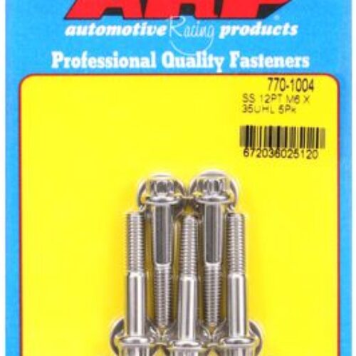 ARP M6 X 1.00 X 35 12pt SS Bolts (5/Pkg)