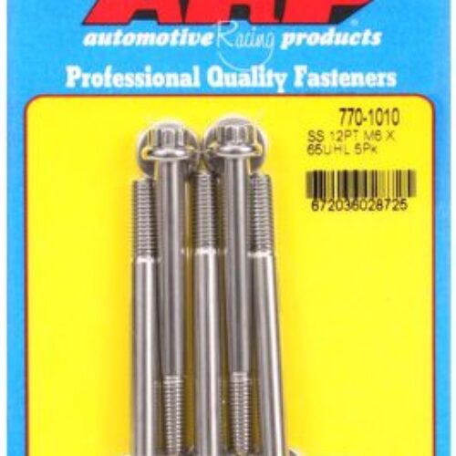 ARP M6 X 1.00 X 65 12pt SS Bolts (5/Pkg)