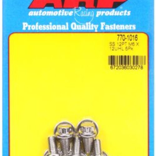 ARP M6 X 1.00 X 12 SS 12pt Bolts (5/Pkg)