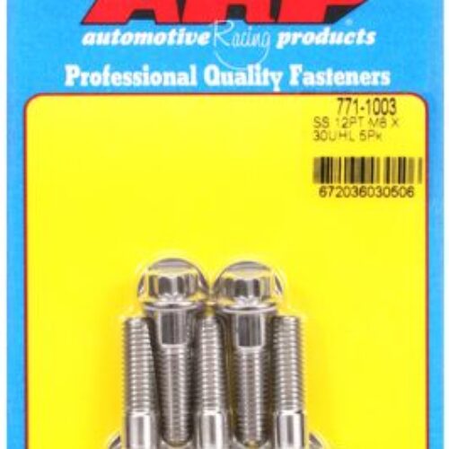 ARP M8 X 1.25 X 30 12pt SS Bolts (5/Pkg)