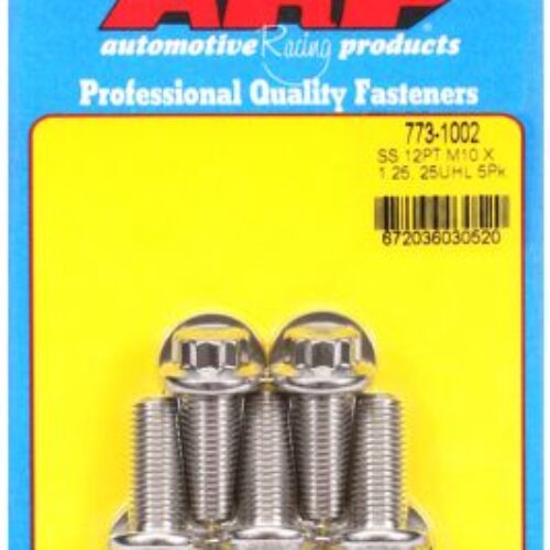 ARP M10 X 1.25 X 25 SS 12pt Bolts (5/Pkg)