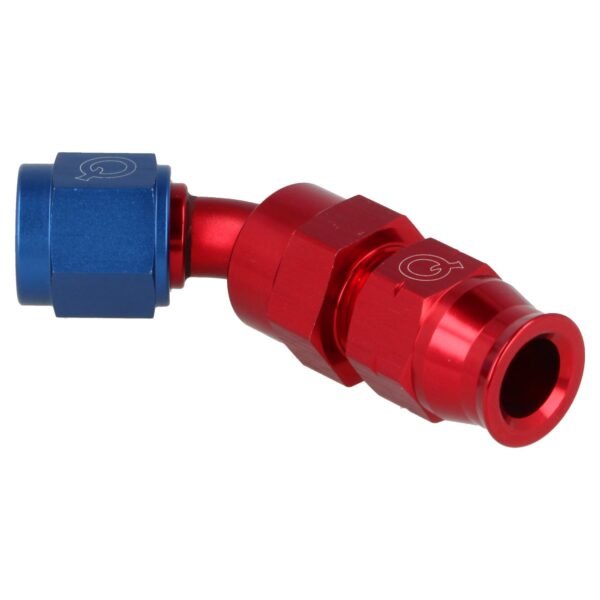 Aluminum Tube Adapter Female 45 Deg AN6 - 9.5 Mm