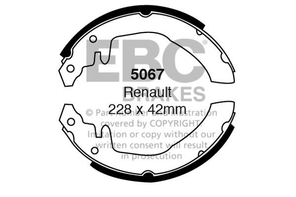 5067 - EBC Brake Shoes; Rear - Image 3