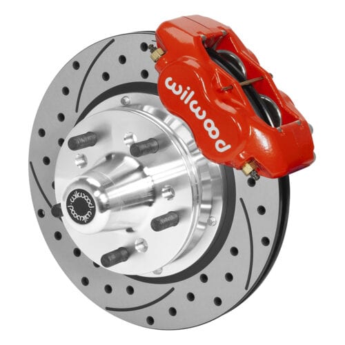 140-15459-DR – Wilwood Big Brake Kit – Front – 280x20mm Curved Slotted & Cross Drilled – Dynalite Internal Red