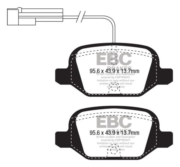 DP1338/2 - EBC Ultimax Brake Pads; Rear - Image 3