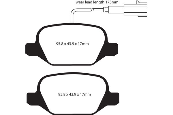 DP21430/2 - EBC Greenstuff 2000 Brake Pads; Rear - Image 3
