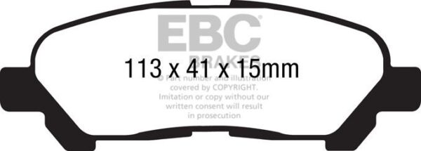 DP1838 - EBC Ultimax Brake Pads; Rear - Image 3