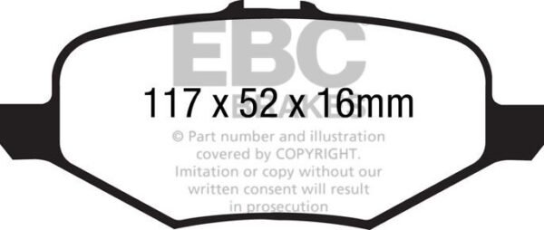 DP1887 - EBC Ultimax Brake Pads; Rear - Image 3