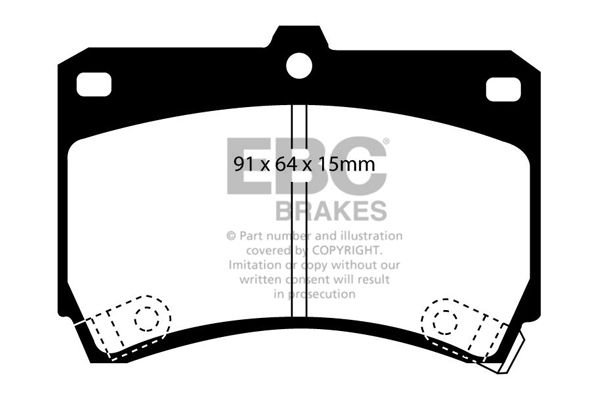 DP2884 - EBC Greenstuff 2000 Brake Pads; Front - Image 3